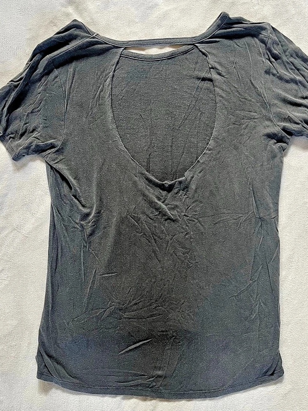 Black Cutout Short Sleeve Top Size XS